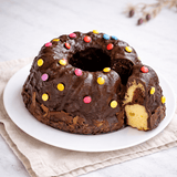 Cafe Reinhardt Gugelhupf mit Schokoglasur und Smarties 1